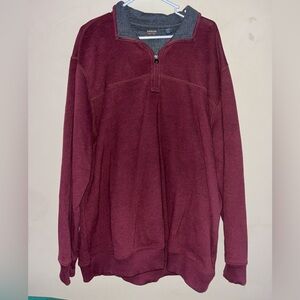 Arrow Red Long Sleeve 1/4 Zip Thick Men’s Collared Sweater, Size XXL